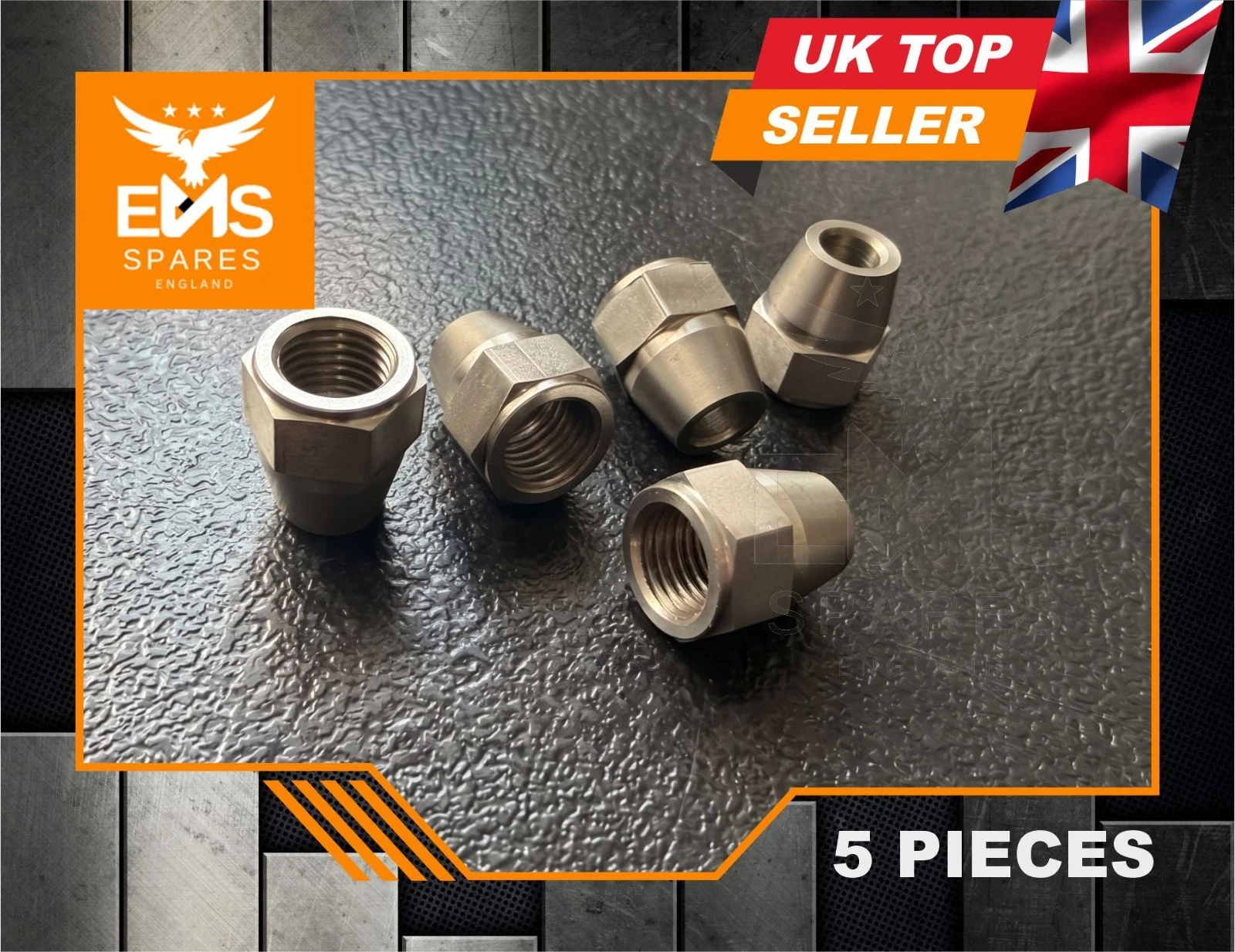 EMS-A4ASS stainless steel 7/16" UNF female brake pipe union for 1/4" pipe - 5 Unions