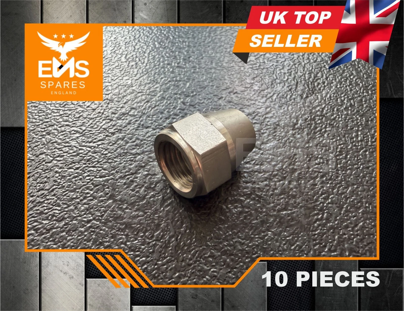 EMS-A7ASS stainless steel 7/16" UNF female brake pipe union for 3/16" pipe - 10 Unions