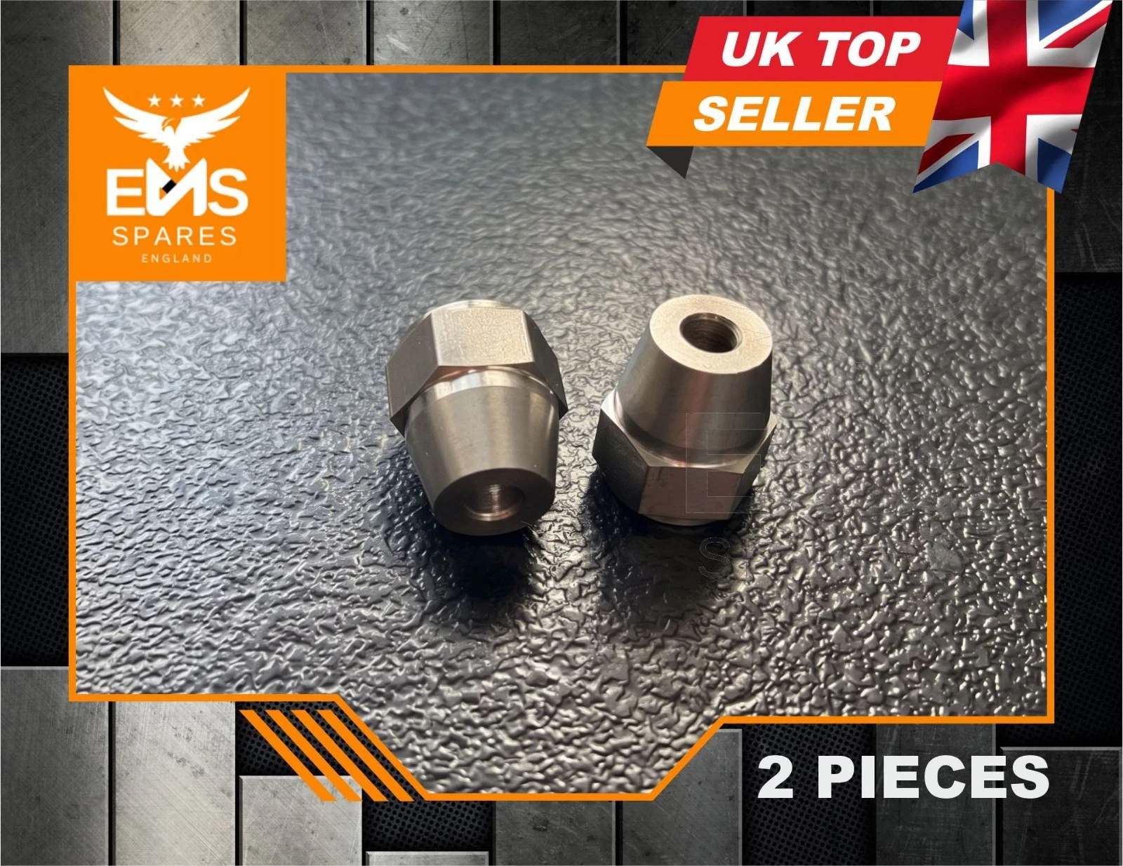 EMS-A7ASS stainless steel 7/16" UNF female brake pipe union for 3/16" pipe - 2 Unions