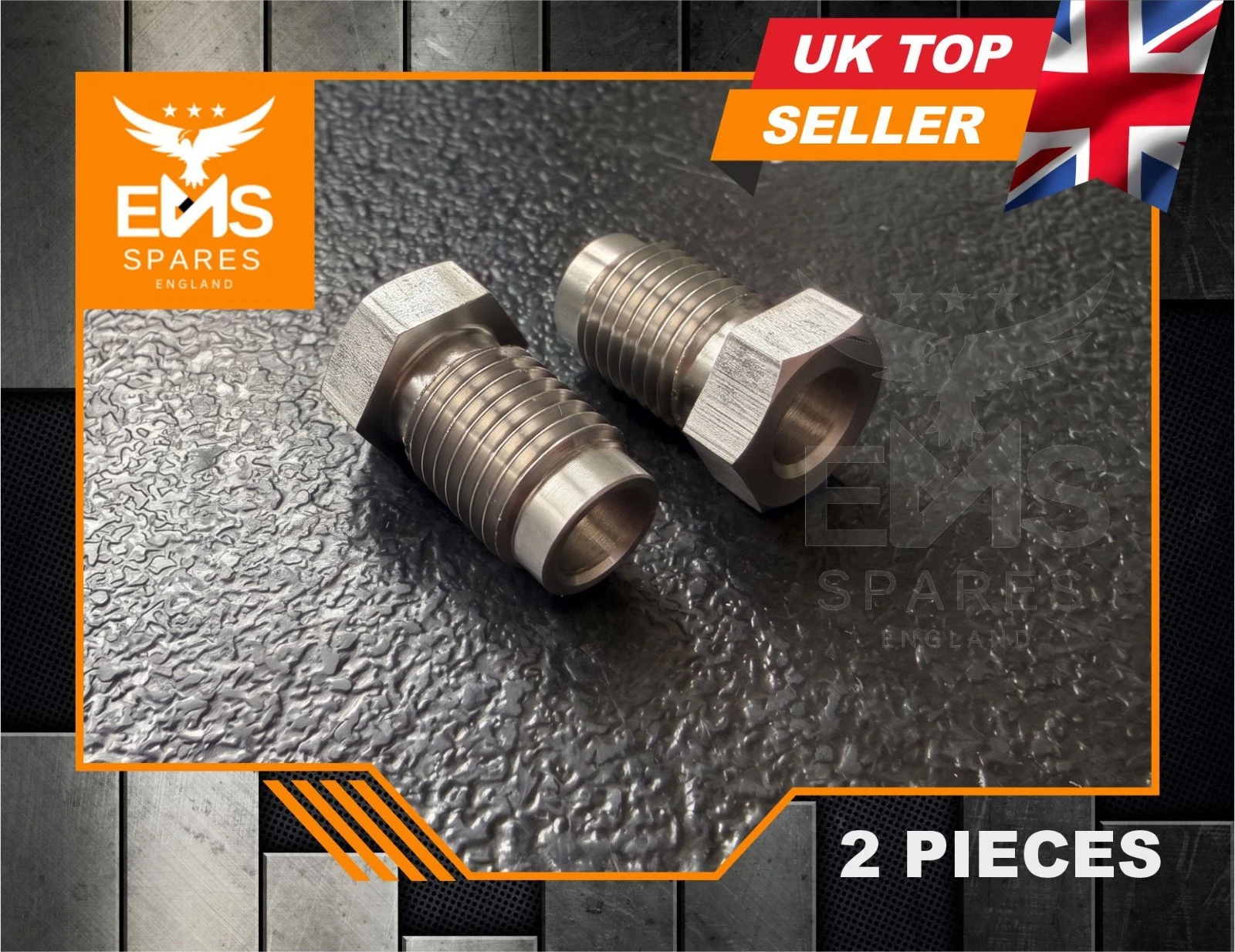 EMS-A14SS stainless steel 7/16" UNF male brake pipe union for 1/4" pipe - 5 Unions