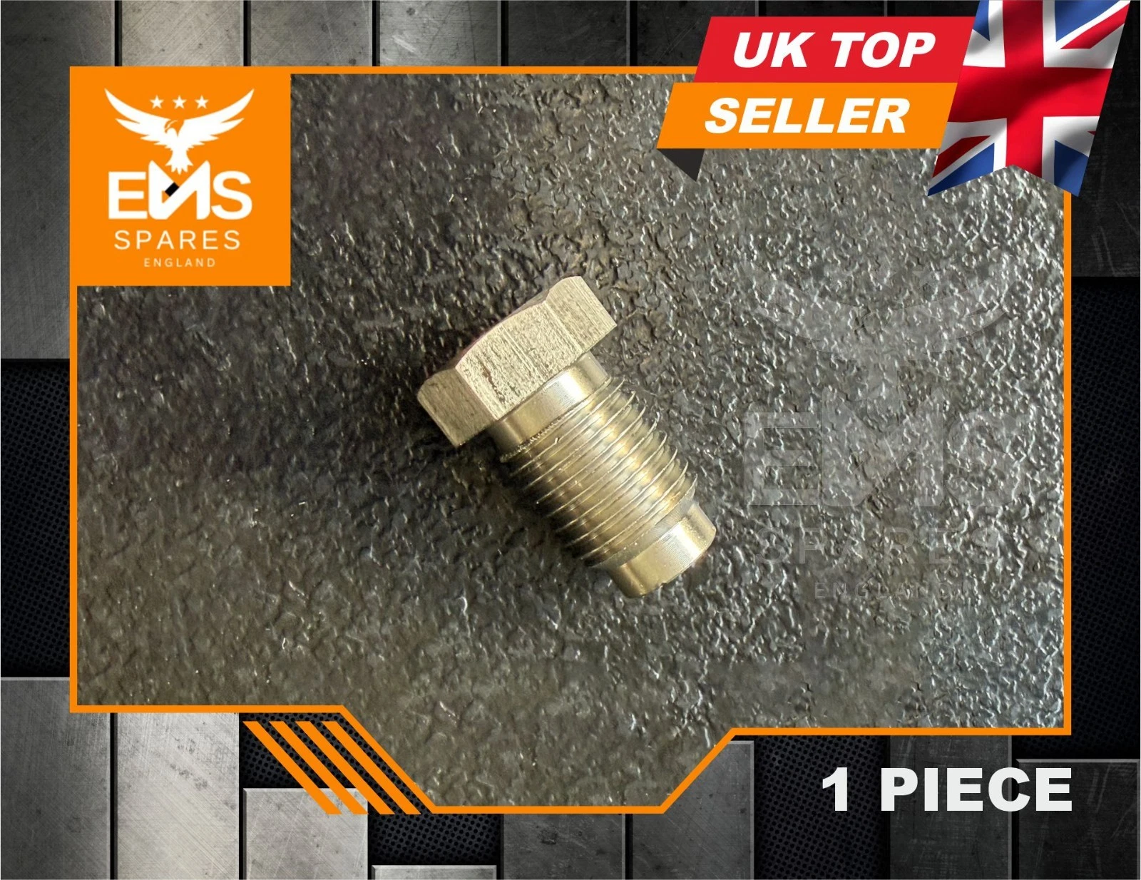 EMS-A7SS stainless steel 7/16" UNF male brake pipe union for 3/16" pipe - 1 Union