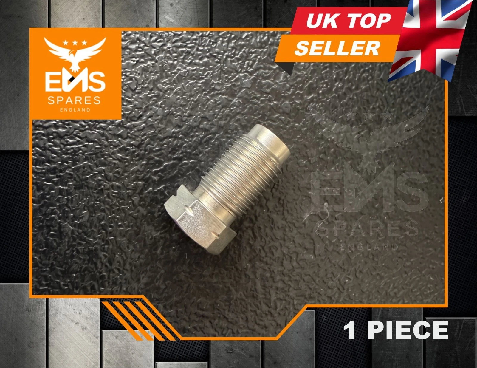 EMS-A2SS stainless steel M10 x 1mm male long brake pipe union for 3/16" pipe - 1 Union