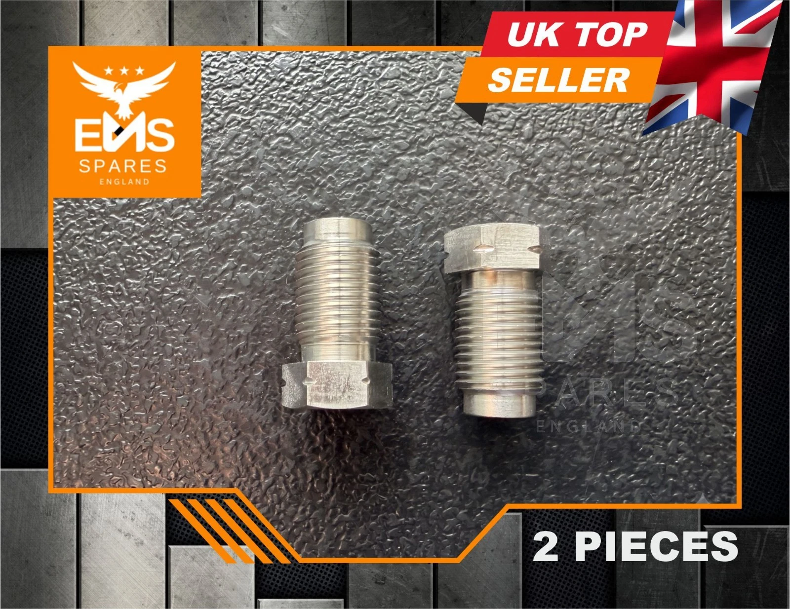 EMS-A2SS stainless steel M10 x 1mm male long brake pipe union for 3/16" pipe - 2 Unions