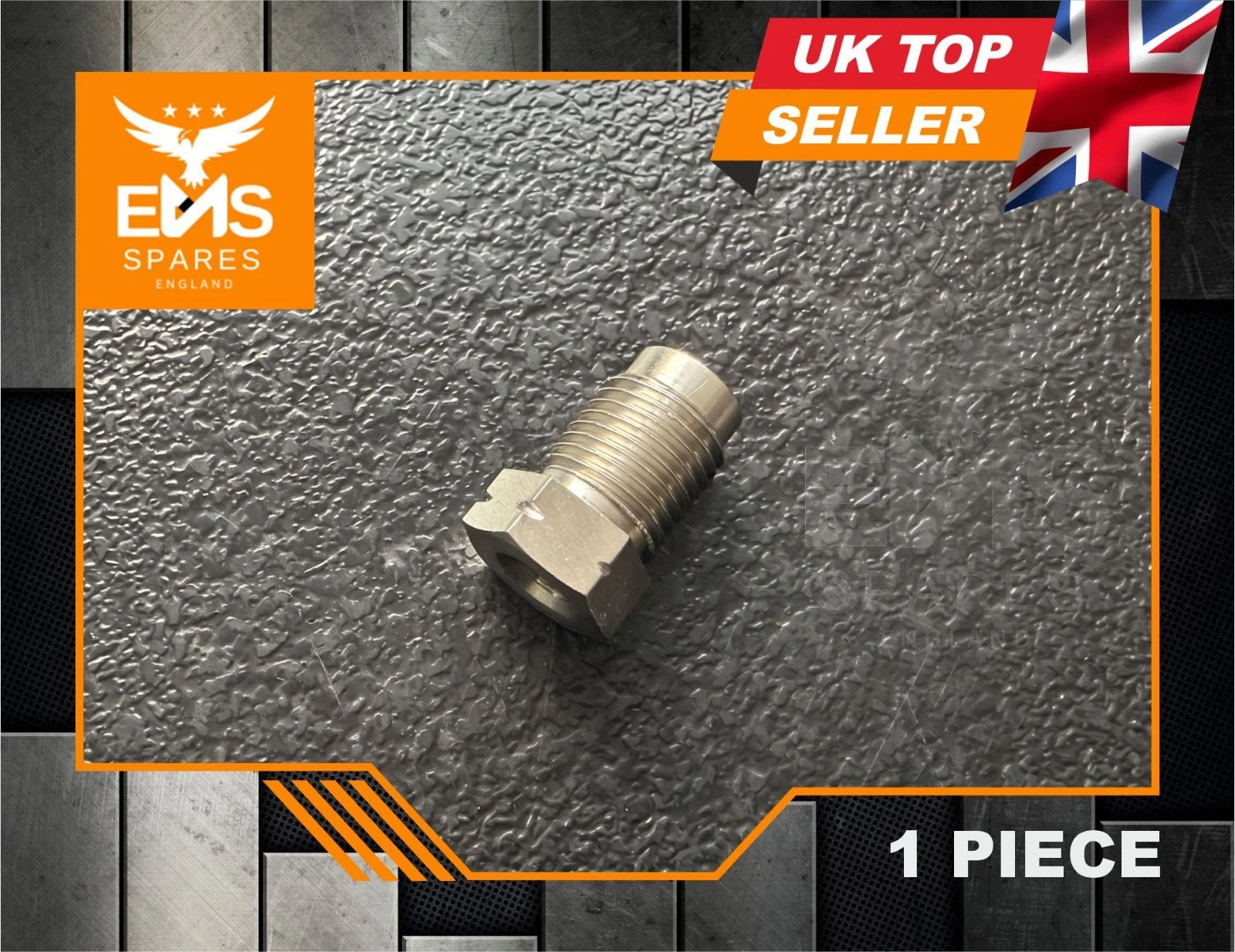 EMS-A2sSS stainless steel M10 x 1mm male short brake pipe union for 3/16" pipe - 1 Union