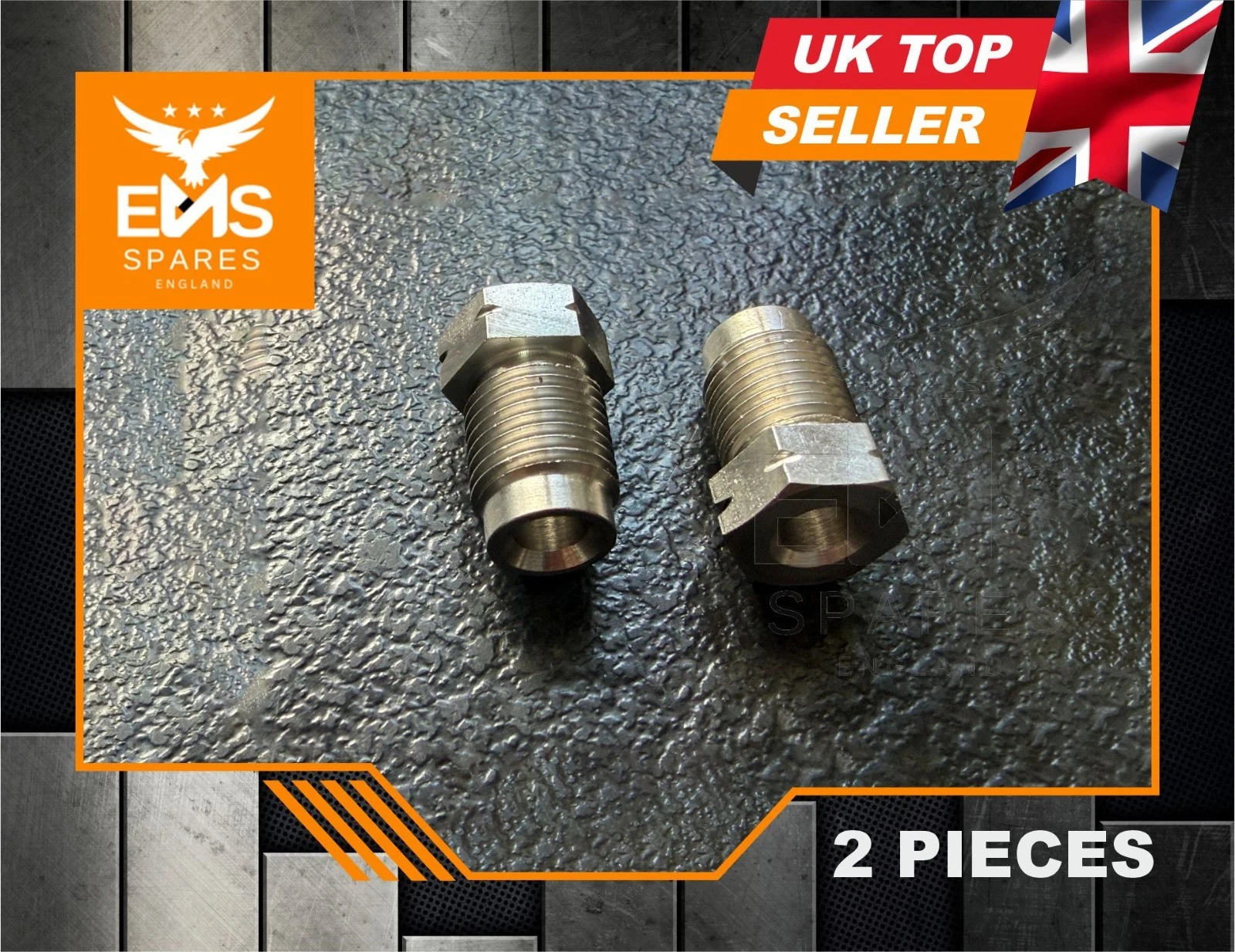 EMS-A2sSS stainless steel M10 x 1mm male short brake pipe union for 3/16" pipe - 2 Unions