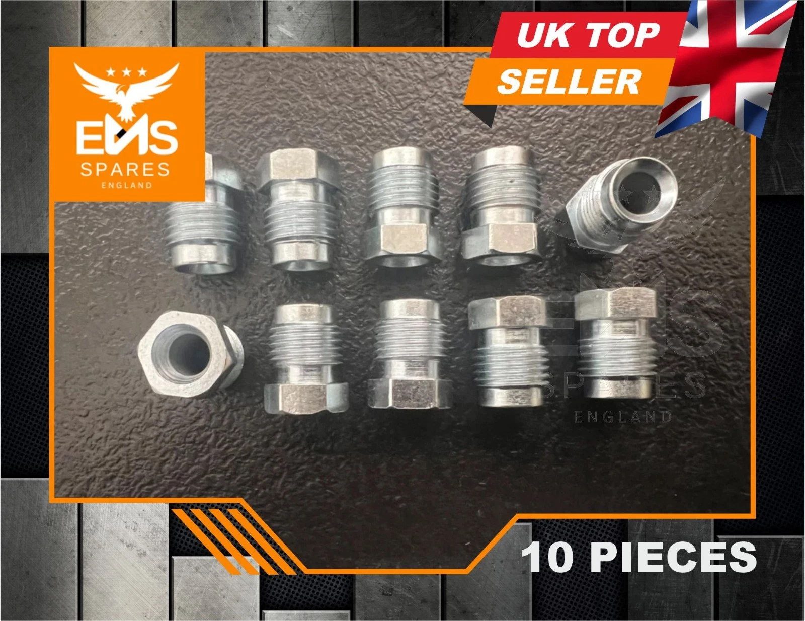 EMS-A24BS 1/2" UNF male short steel pipe union for 1/4" pipe - 10 Unions