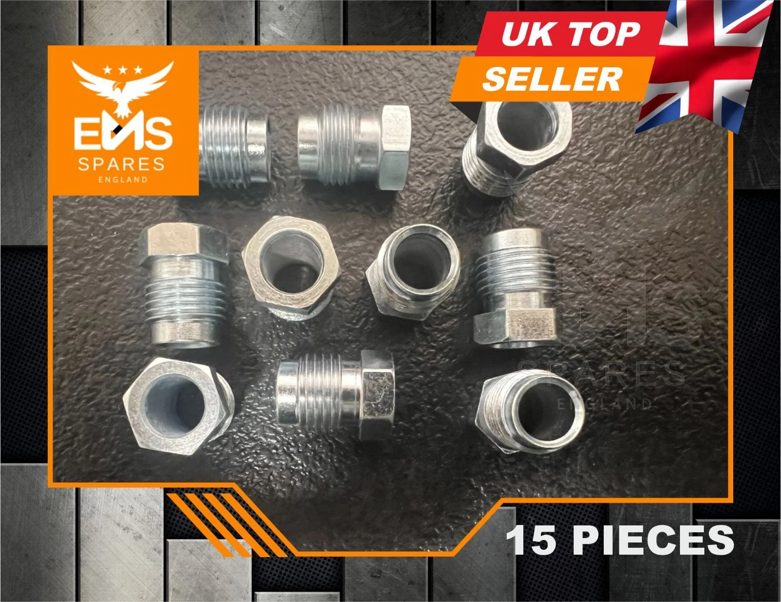 EMS-A24S 1/2" UNF male steel pipe union for 5/16" pipe - 15 Unions