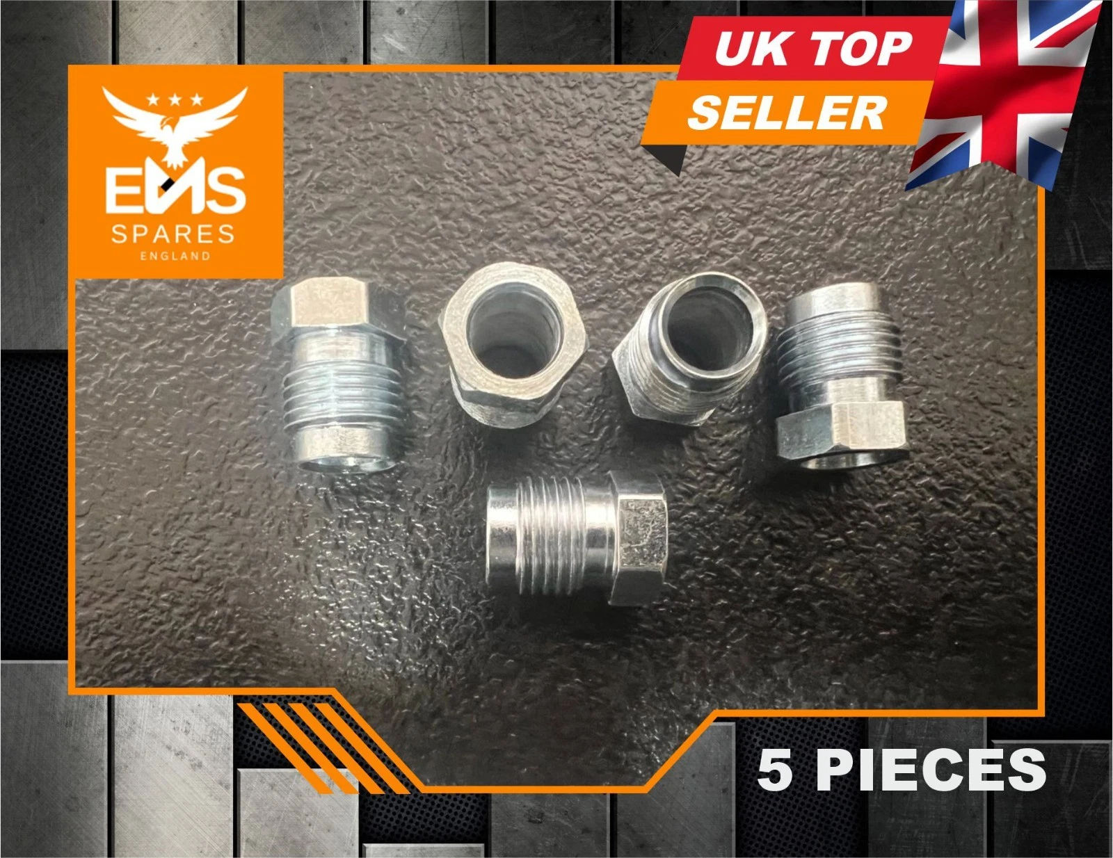 EMS-A24S 1/2" UNF male steel pipe union for 5/16" pipe - 5 Unions